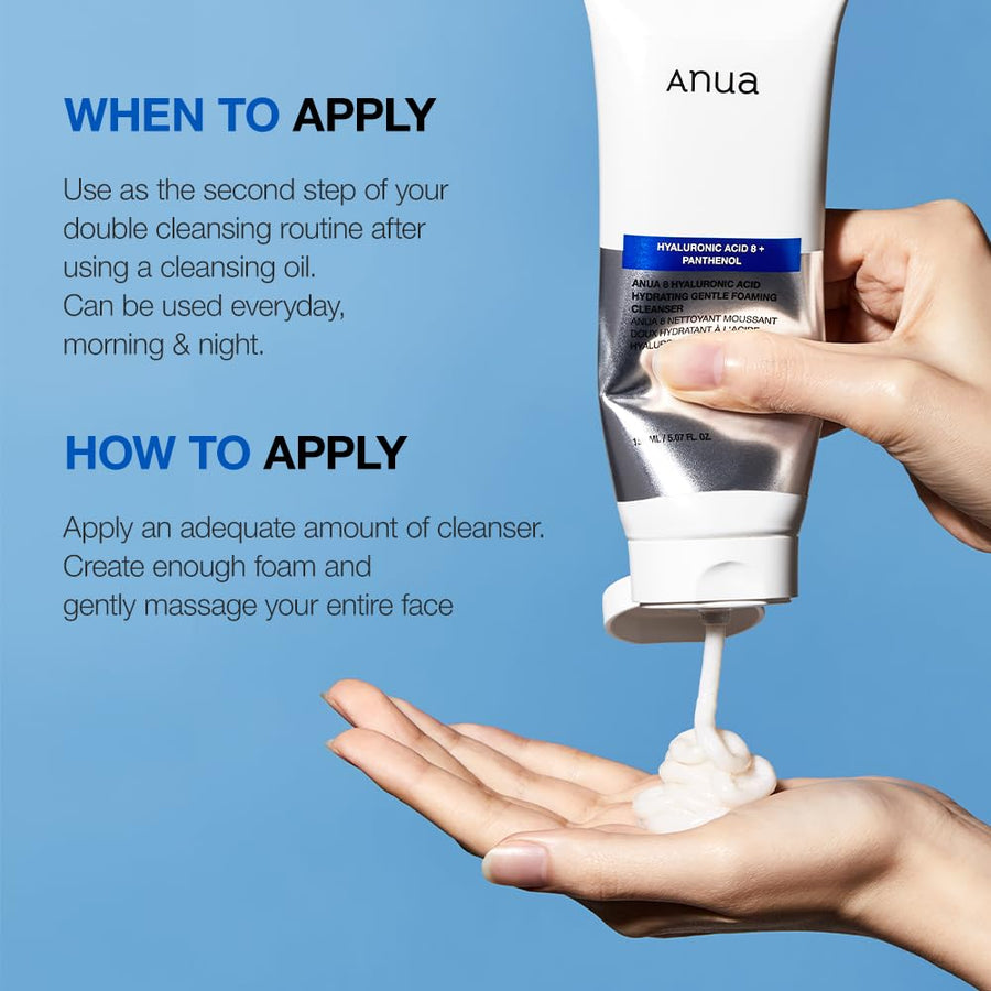 Anua | 8 Hyaluronic Acid Hydrating Gentle Foaming Cleanser - Glow House
