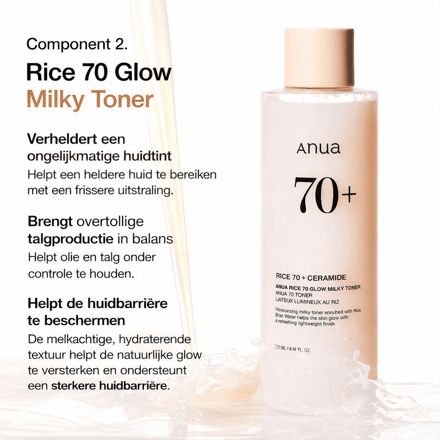 Anua Rice Trio Set : Rice Cleansing Powder & Milky Toner & Hydrating Serum - Glow House